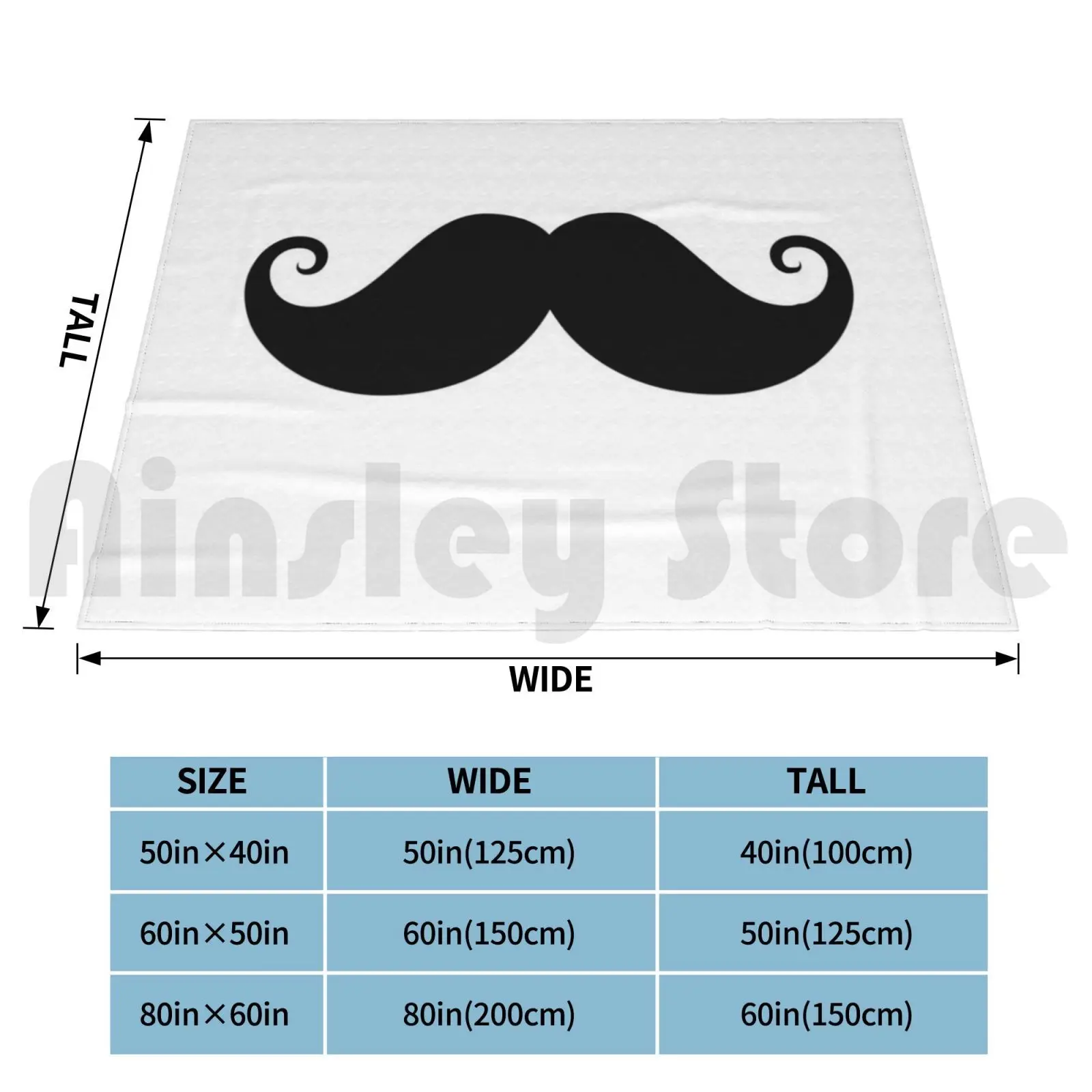 Black Handlebar Mustache Blanket For Sofa Bed Travel Funny Mustache Moustache Stache Mustaches Moustaches