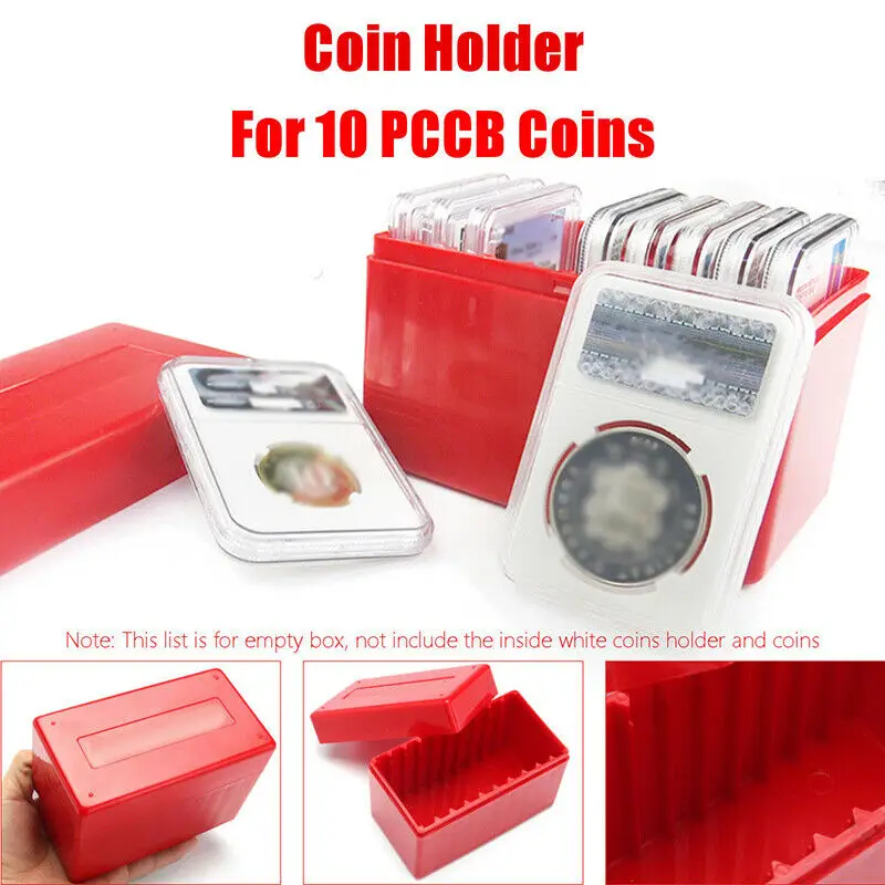 10 Coin Slabs Capacity Holder Slab Storage Box Case Plastic Fit For PCGS NGC 