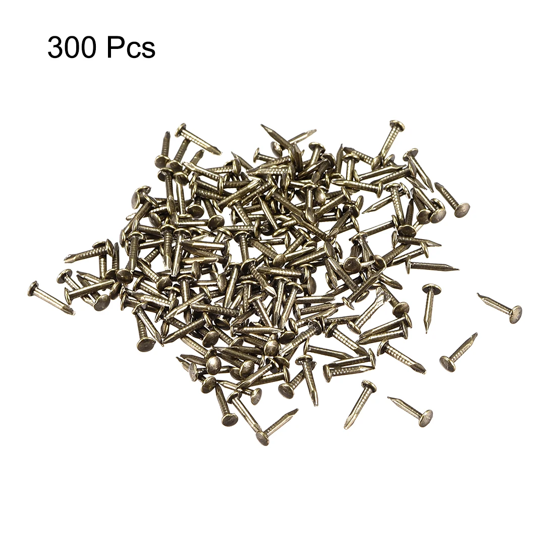 Uxcell 300pcs Small Tiny Nails 1.2mmx8mm for DIY Decorative Pictures Wooden Boxes Household Accessories Bronze Tone