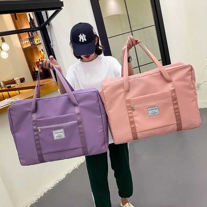 Fashion Waterproof Travel Bags Men/Women Handbag Nylon Cloth Canvas Shoulder Bag Travel Tote Luggage Bag Weekend Overnight Bag