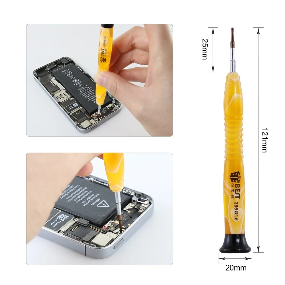 Destornillador de precisión P2 P5 Pentalobe PH00 PH000 1,2mm Phillips 1,5mm ranurado para Macbook Air/Pro, herramientas de reparación de teléfonos móviles, 1 unidad