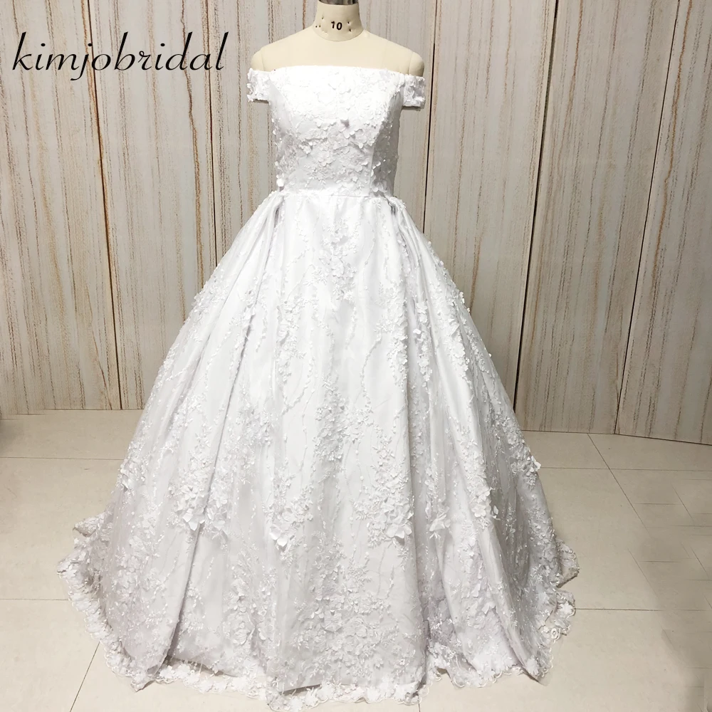 Blumen hochzeit kleider 2020 ballkleid weg von der schulter spitze appliques bodenlangen brautkleider vestidos de noiva