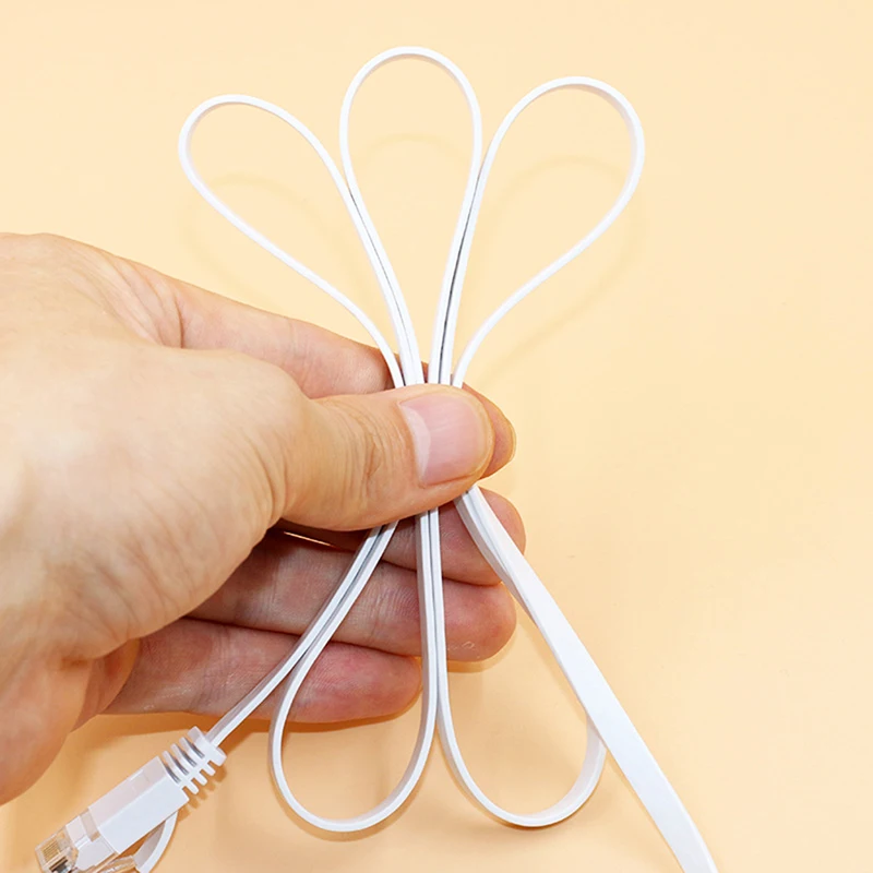 Cable LAN plano de red Ethernet RJ45 CAT6, 1000M, blanco, 0,5 m, 1m, 2m, 3m, 5m, 8m, 10m, 15m, UTP Patch Router Cables