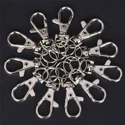 10pcs ClassicMetal Swivel Trigger Lobster Clasps Clip Snap Hook Key Chain Ring Lanyard Craft Bag Parts Pick Outdoor