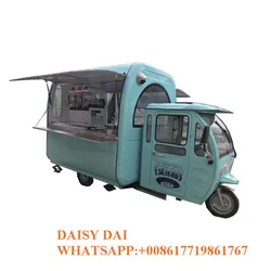 Commercial Street Mobile Coffee Ice Cream Tricycle Fast Food Truck Cart For Sale