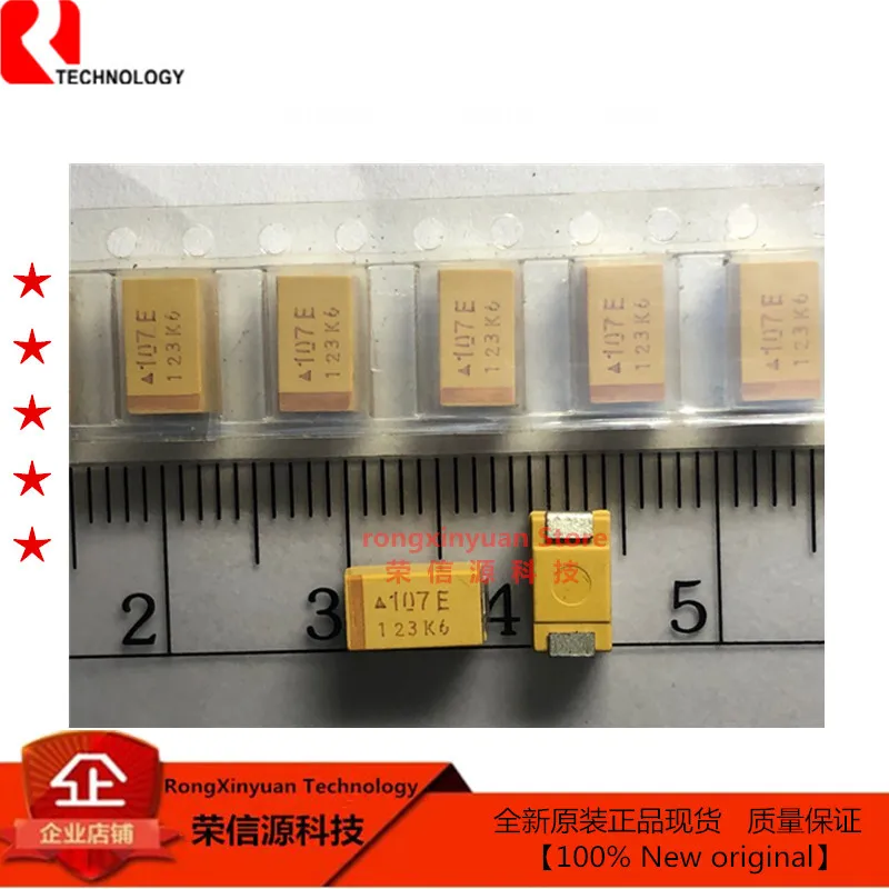 タンタルコンデンサ107e 100uf 25vタイプd 7343/2917 10% 極性の黄極静電容量100%