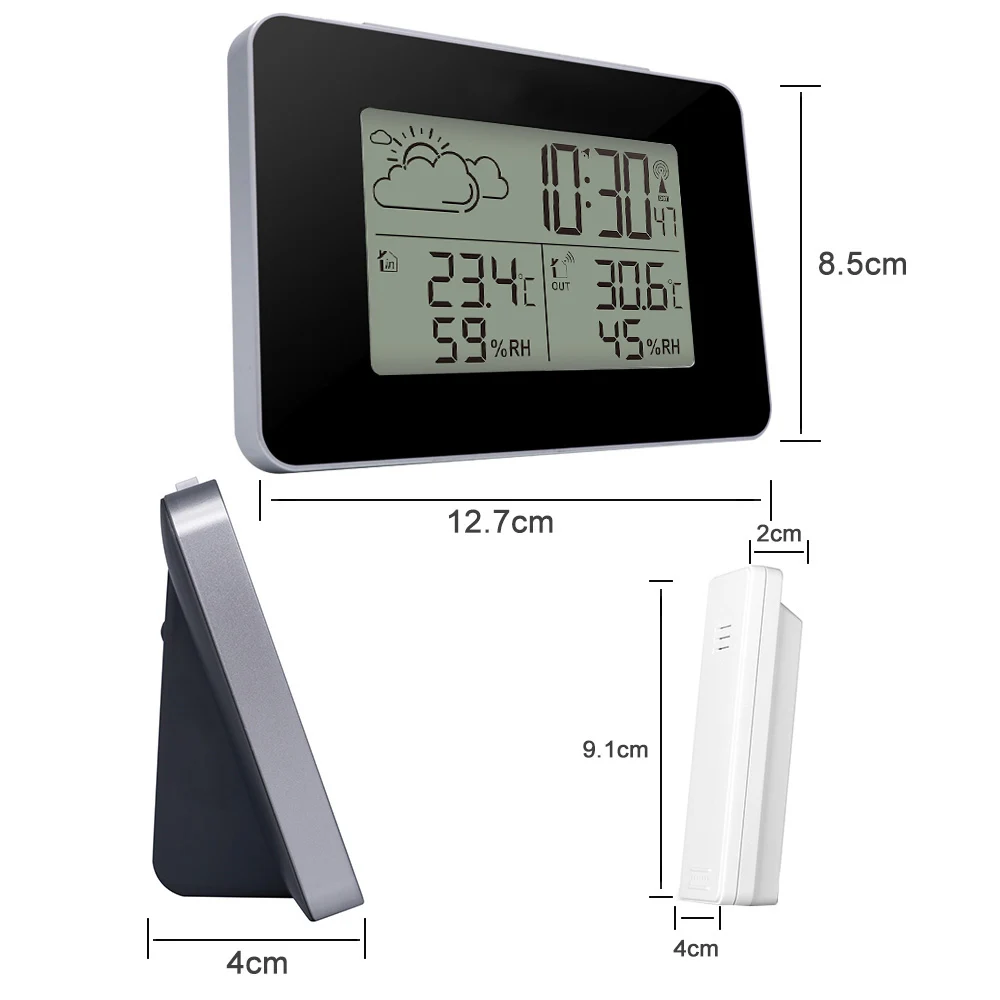 FanJu FJ3364 LED Digital Clock Temperature Humidity Meter Wireless Multi-function Alarm Table Watch Snooze Clocks Home Decor