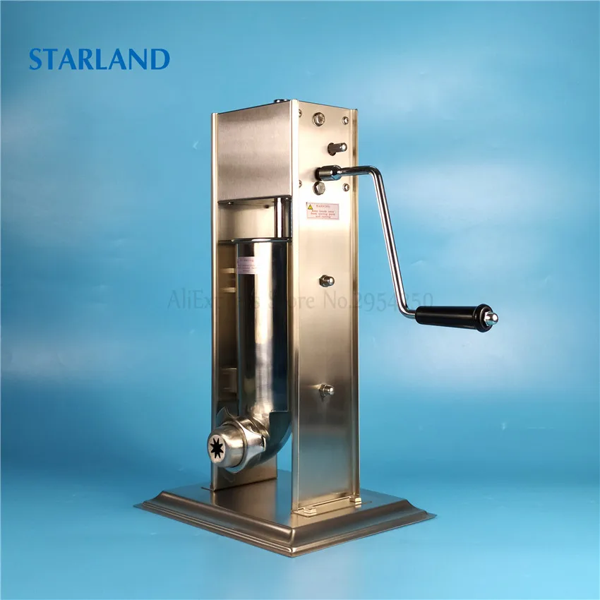 2L Sausage Stuffer Spanish Churros Machine Commercial/Household Churros Maker Vertical Sausage Meat Extruder with Hand Crank