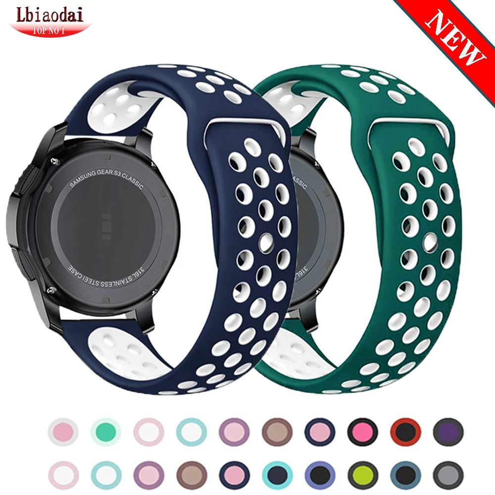 

20mm 22mm Band for Samsung Galaxy watch 4 5 pro 44mm 40mm Active 2 Gear s3 correa silicone bracelet Huawei GT/2/2E/Pro/3 strap