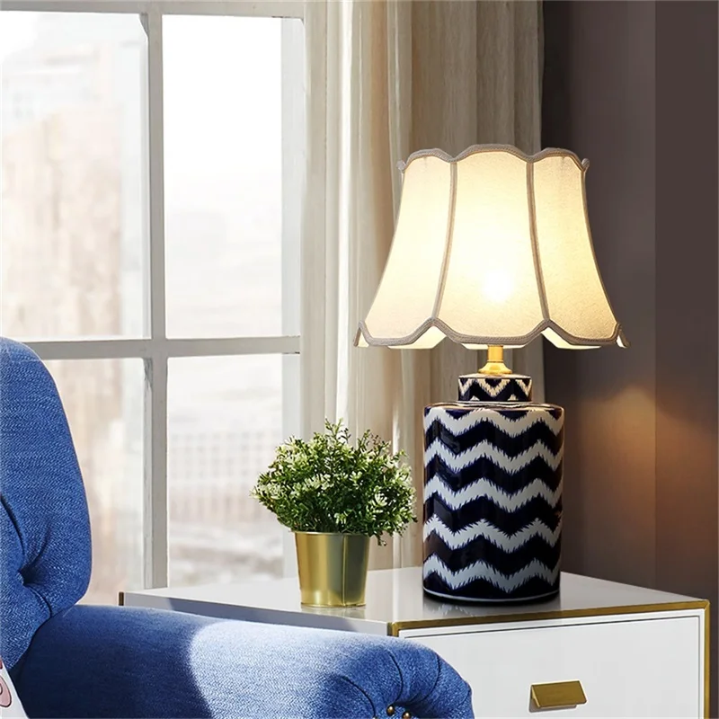 OURFENG Table Lamp Ceramic Copper Modern Design Desk Light Home LED Decorative For Bedside Living Room Office Bedroom