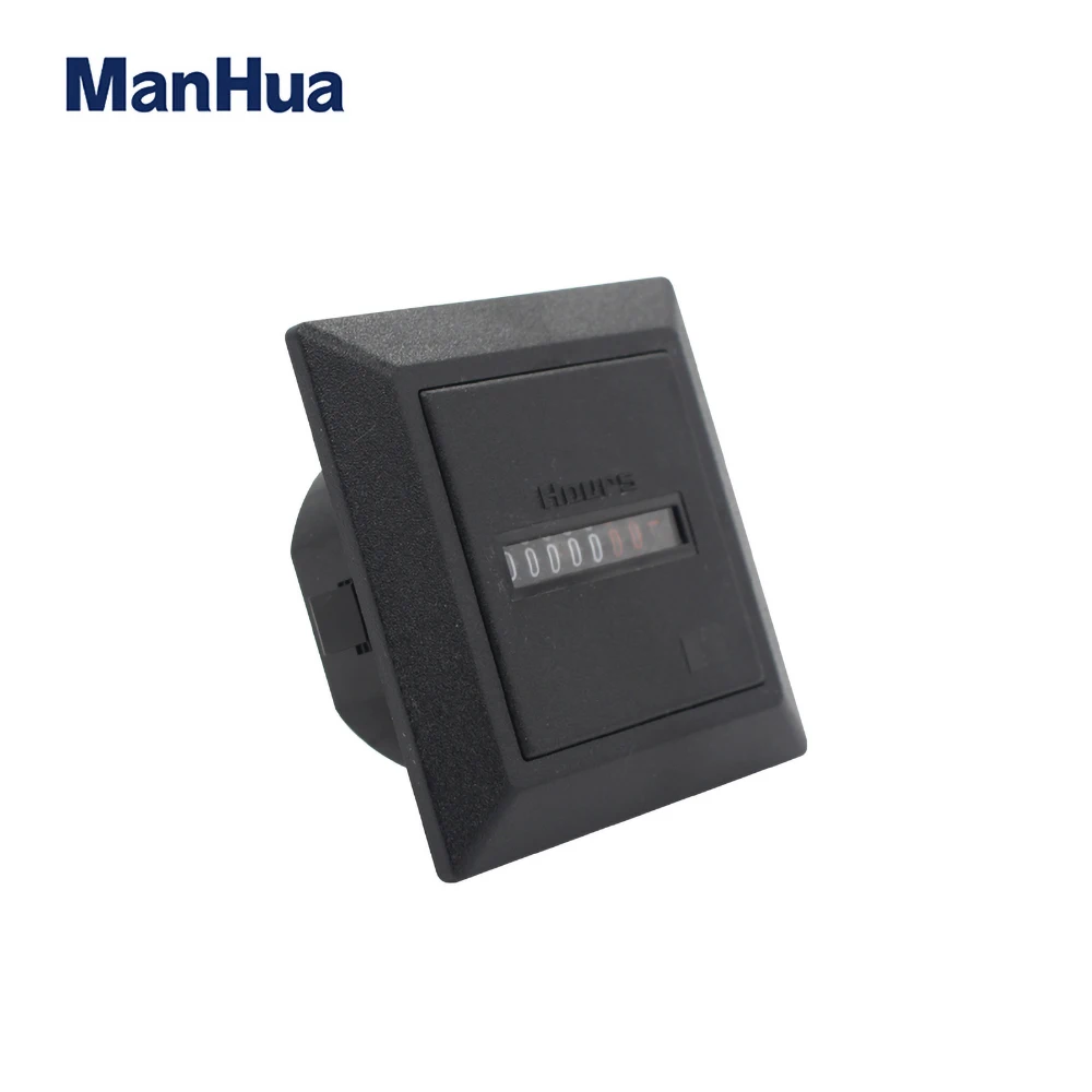 ManHua HM-1 Digitaler Vierkantzähler-Stundenzähler, schwarzer Zähler, AC220, 60 Hz, 0–99999,99 H