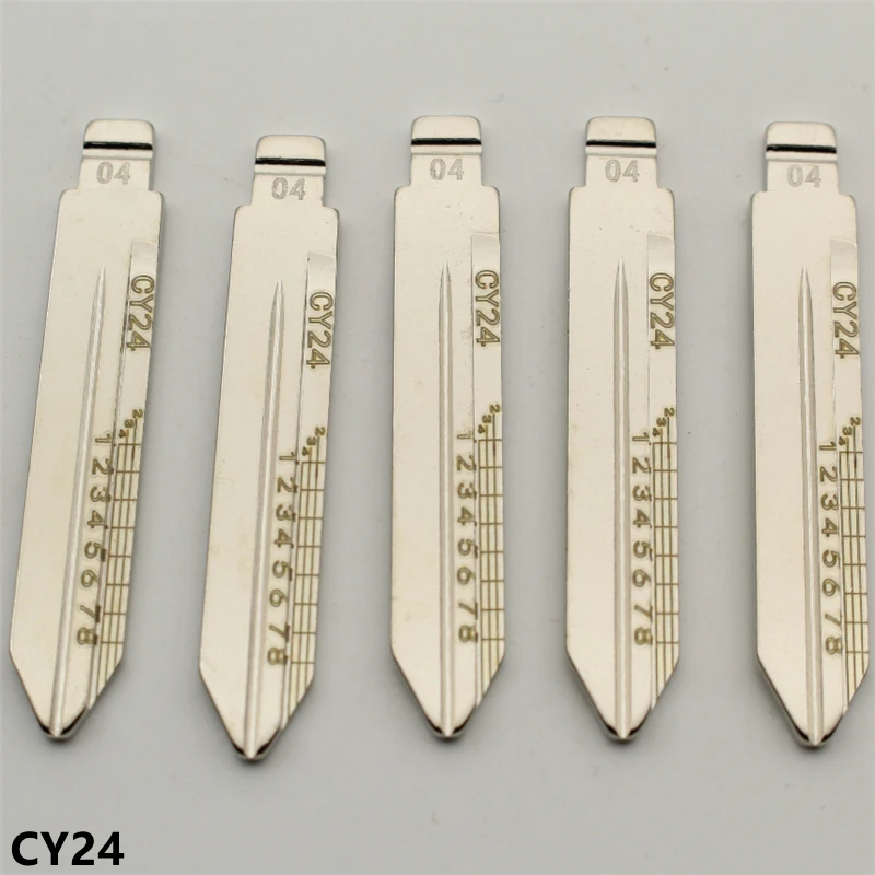 OEM 10Pcs NO.4 CY24 Engraved Line Key Blade Scale Shearing Teeth Uncut Key Blade For Chrysler For Jeep