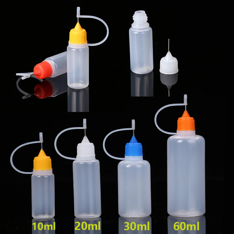 5-10 pcs/set 10/20/30/60ML Needle Tip Glue Applicator Bottles for Liquid Paint Glue Quilling DIY Scrapbooking Paper Crafts Tools