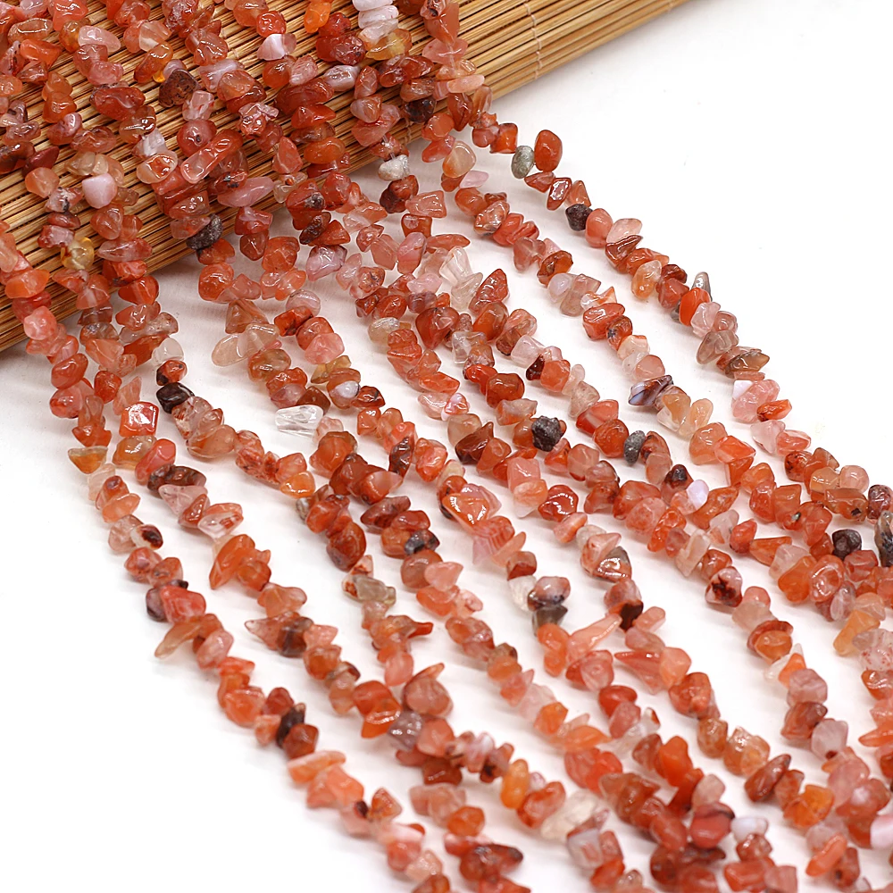 15\'\' Irregular Red Agates Freeform Gravel Stone Beads Natural Chips Loose Spacer Beads For Jewelry DIY Making Bracelet Earrings