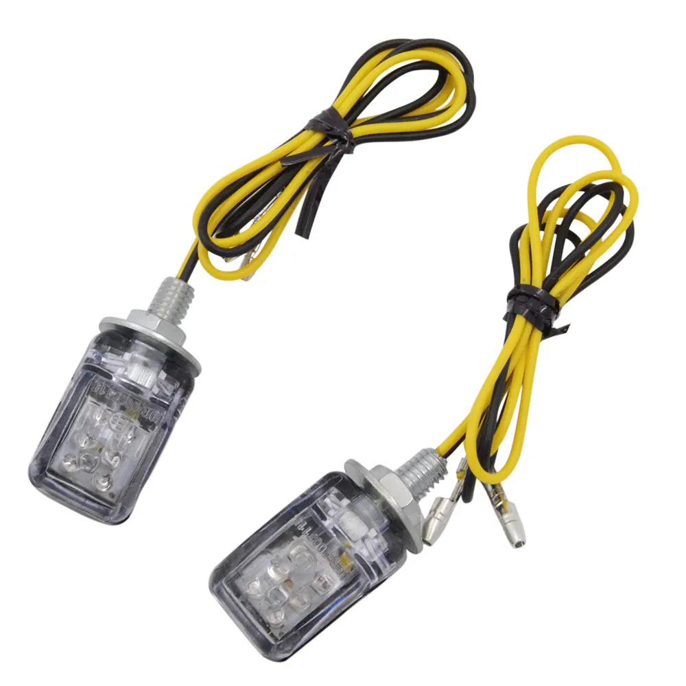 LED Motorcycle Mini Turn Signal Lights Blinker flashing Indicator 12V Housing Chrome Car Trucks 6mm Bolt Screw Lamp Bulb Power
