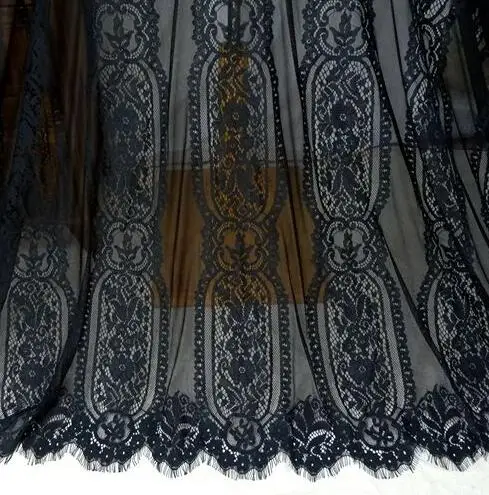 Jacquard Lace Fabric for Eyelash, Hollow Out, White, Black, Red, 140 cm Wide, RS594, 3M Lot