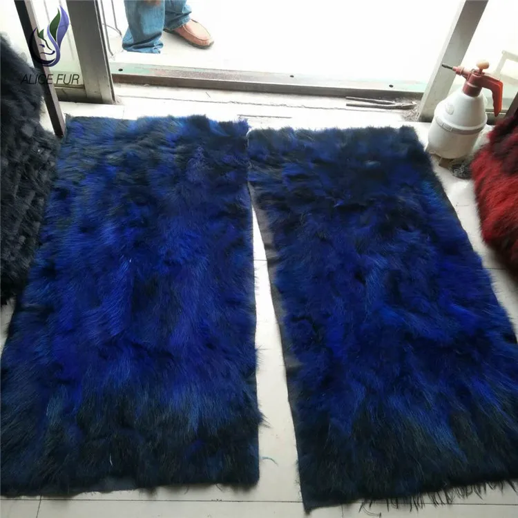 Dyed raccoon fur skins patchwork racoon fur plate for DIY parka lining materials