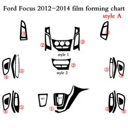 Car-Styling 3D 5D Carbon Fiber Car Interior Center Console Color Change Molding Sticker Decals For Ford Focus 2012-2014