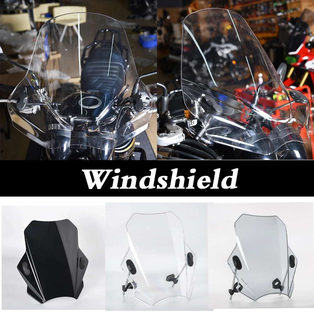 Motocycle Windshield Windscreen Wind Deflector Universal For Harley Davidson Softail Iron Yamaha XSR 900 700 Honda BMW Kawasaki