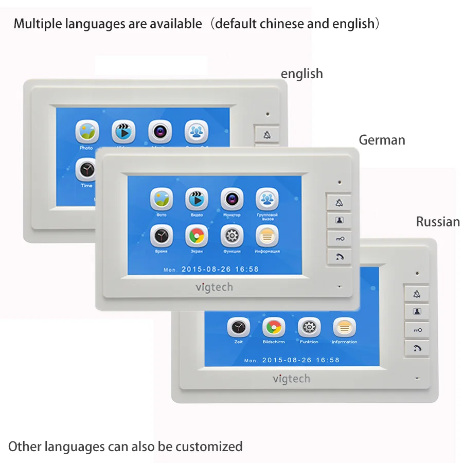 7 Inch Color Door Intercom Multi-apartment System Video Doorbell Device For Building Villa With Multi MonitorIR Night Waterproof