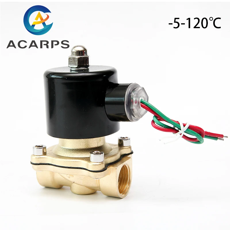 

1/2" High Temperature 24v 110v 220v 12v Normally Closed Brass Solenoid Valve Direct Acting