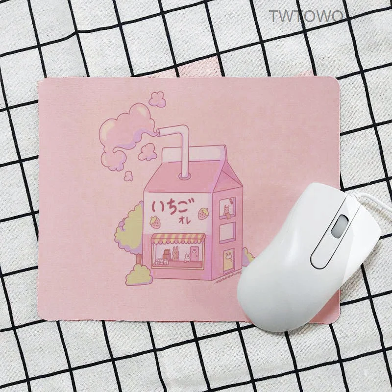 

MousePad Milk Pink Peach Kawaii Gaming Mouse Pad Small Gamer Mouse 21*26cm Harajuku aesthetics office decoration mouse pad