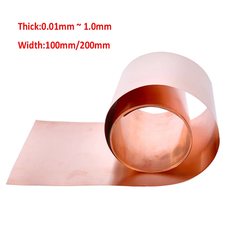1Meter 99.9% pelat Foil lembaran logam Cu tembaga murni lebar 15-6mm Strip tembaga merah