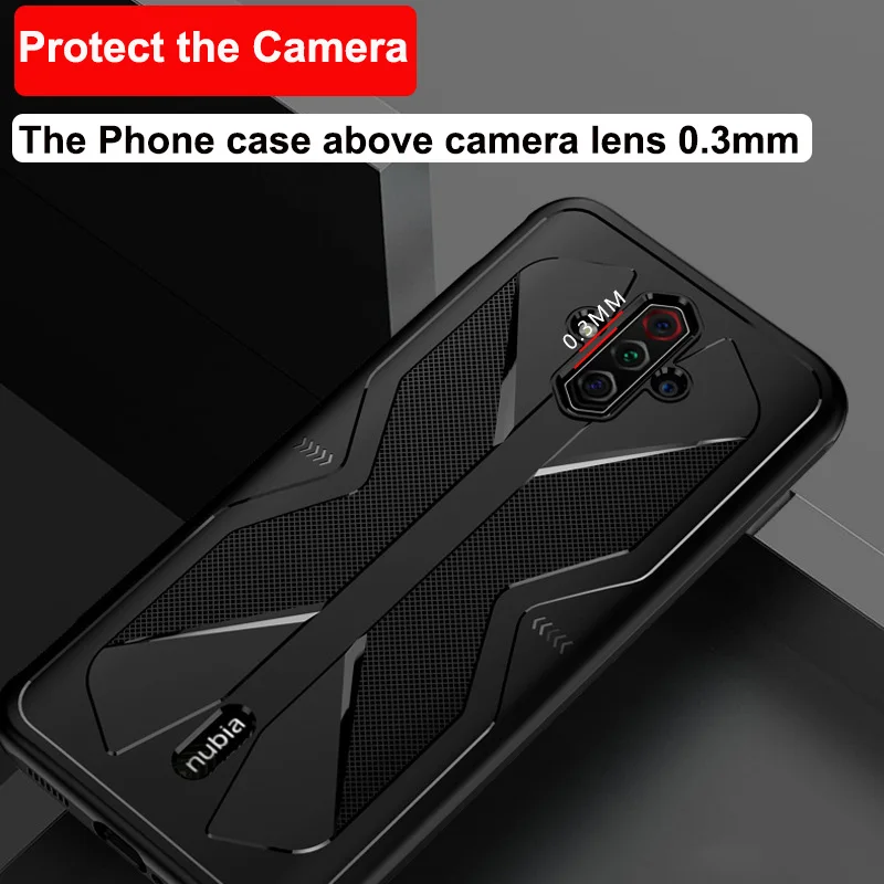 Shockproof TPU Soft Case for ZTE Nubia Play 5G case Heat Dissipation Cover with original Red Magic PUBG Game Gamepad handle