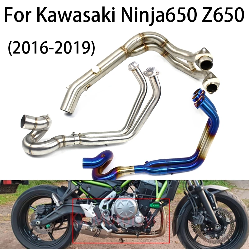 

For Kawasaki Z650 NINJA 650 2017 2018 Motorcycle Exhaust Front Pipe Motorcross Muffler Full Systems Connect Modified