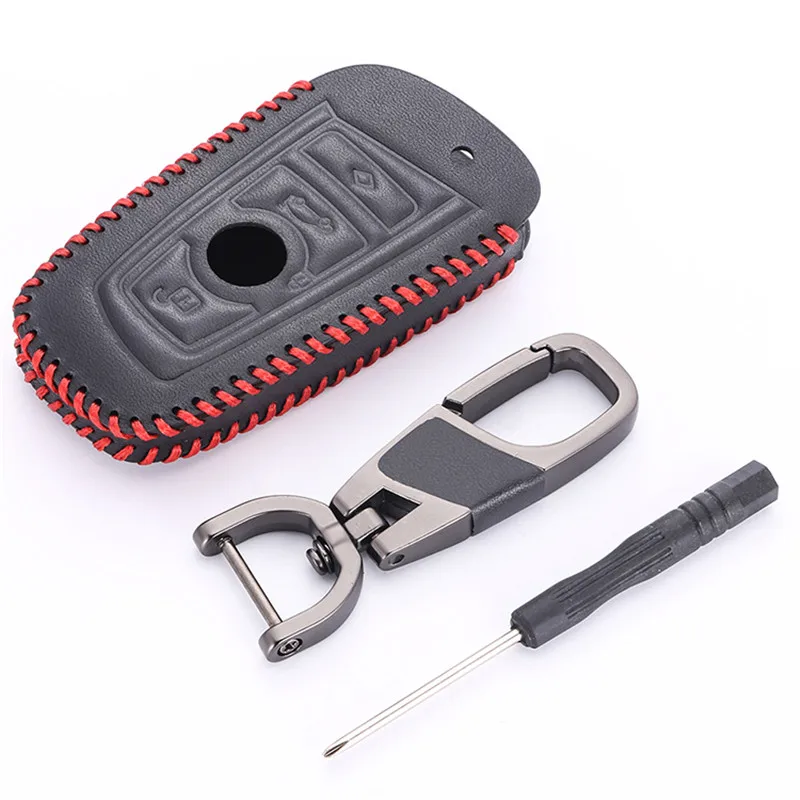 Leather car key Cover Case For BMW F10 F20 F30 NEW 1 3 4 5 6 7 Series X3 X4 320I 116I 118I 328I 530I E46 E39 E90 E36 E60 E34 E30