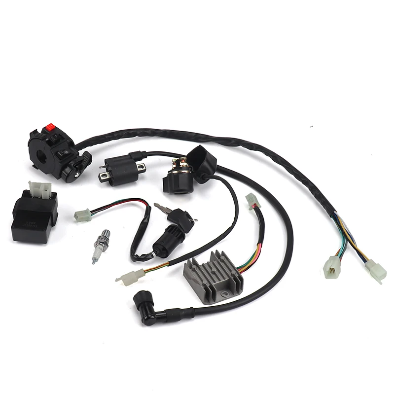 Full Wiring Harness Loom Ignition Coil CDI For 150cc 200cc 250cc 300cc Zongshen Lifan ATV Quad Buggy Electric Start AC Engine