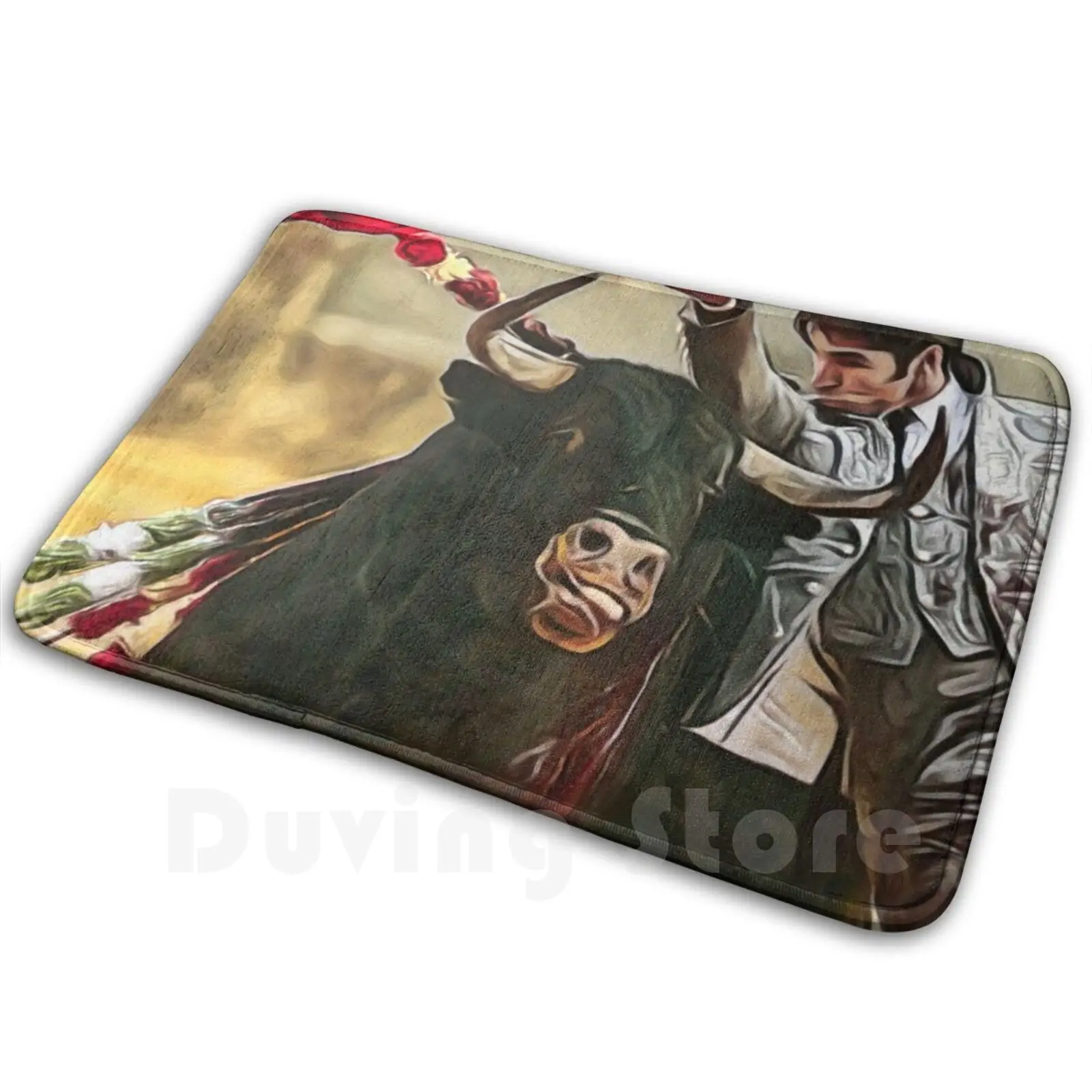 

The Silver Bullfighter Carpet Mat Rug Cushion Bull Bullfight Bullfighting Race Spanish Combat On Horseback Bullfighter