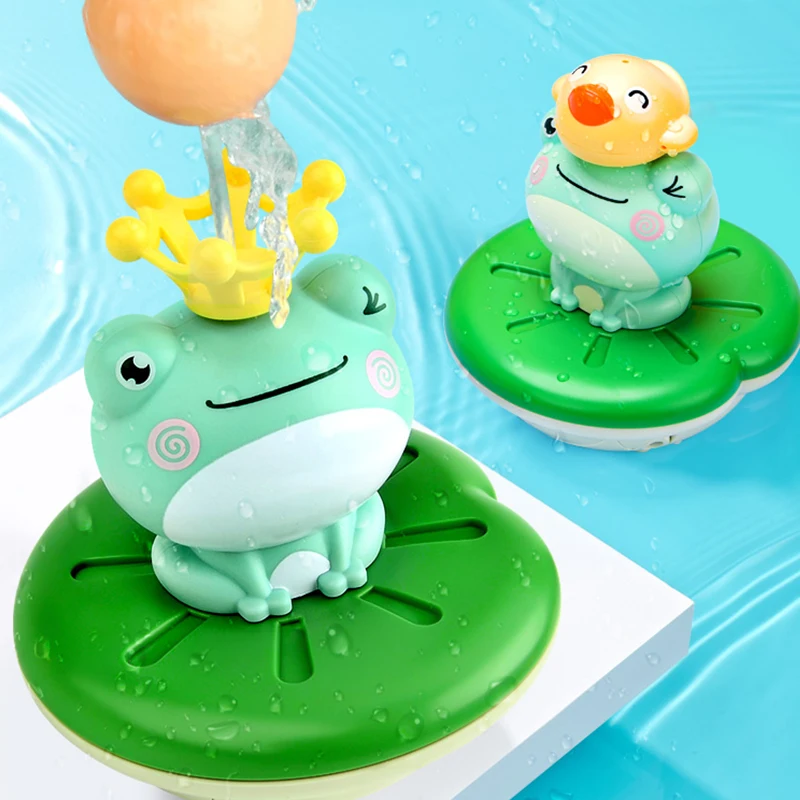 

Bath Toys Electric Spray Water Floating Rotation Frog Sprinkler Shower Game For Children Kid Swimming Bathroom for Children Gift