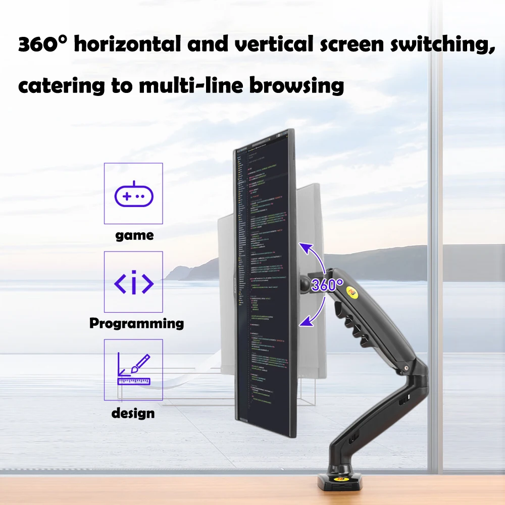 Metal Adjustable Computer Monitor Stand Full Motion Dual Arm Monitor Support 17-30 Inch Monitor Mount Bracket Load 2-9 Kgs Each