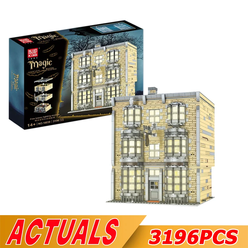 

MOULD KING 16038 Streetview Diagoned Alley Building Blocks The Magic Wand Shop Model Assembly Bricks Toys Kids Christmas Gifts