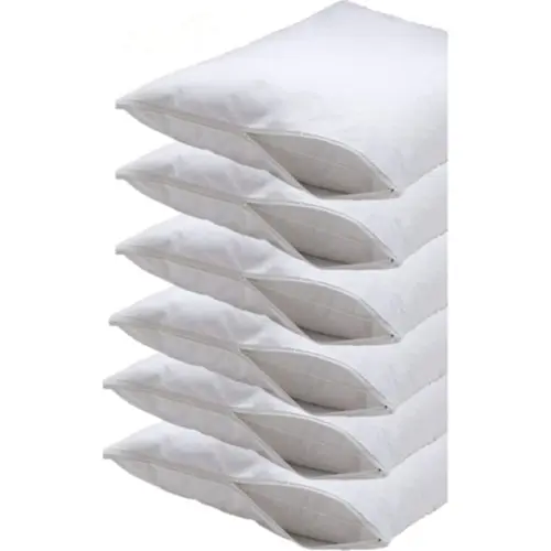 Soft Colours Zipper 6 PCs Pillow Inside Protective White Pillow Case Cotton Fabric