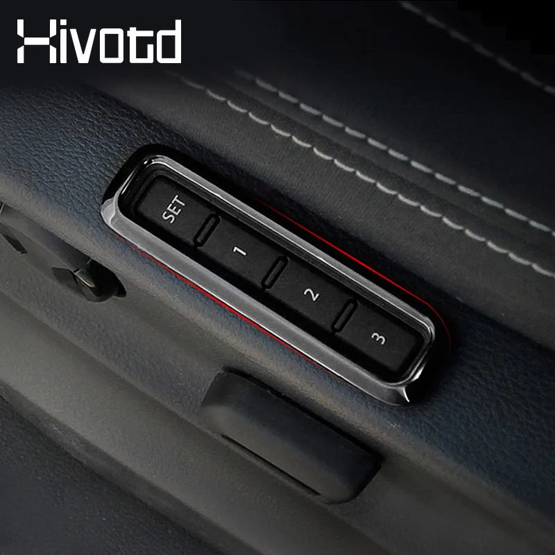 Hivotd For Skoda Kodiaq auto Accessories Interior Mouldings  Seat memory switch Button Frame Trims cover Chrome 2017-2020