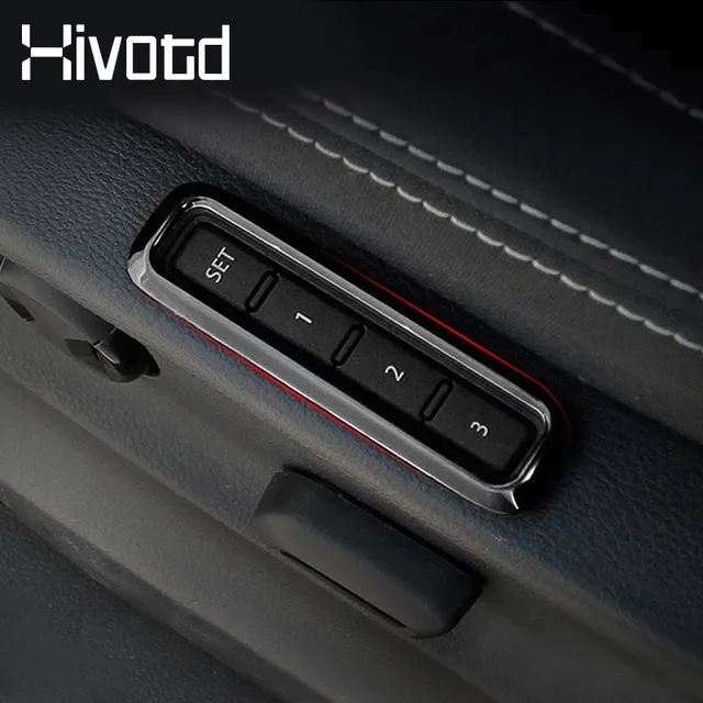 Hivotd dla Skoda Kodiaq akcesoria samochodowe listwy wewnętrzne przełącznik pamięci siedzenia przycisk ramka wykończenia pokrywa Chrome 2017-2020
