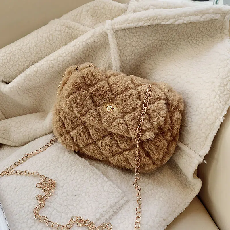 Faux Bag Women 2020 Chain Crossbody Shoulder Handbag Purse Brand Designer Handbags Fashion Winter New