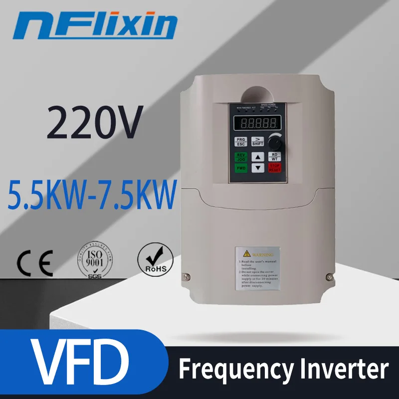 VFD Frequency Inverter 1.5/2.2/3.0/4.0/7.5KW 220V 3 Phase Variable Speed Drive Frequency Converter for CNC Milling Machine