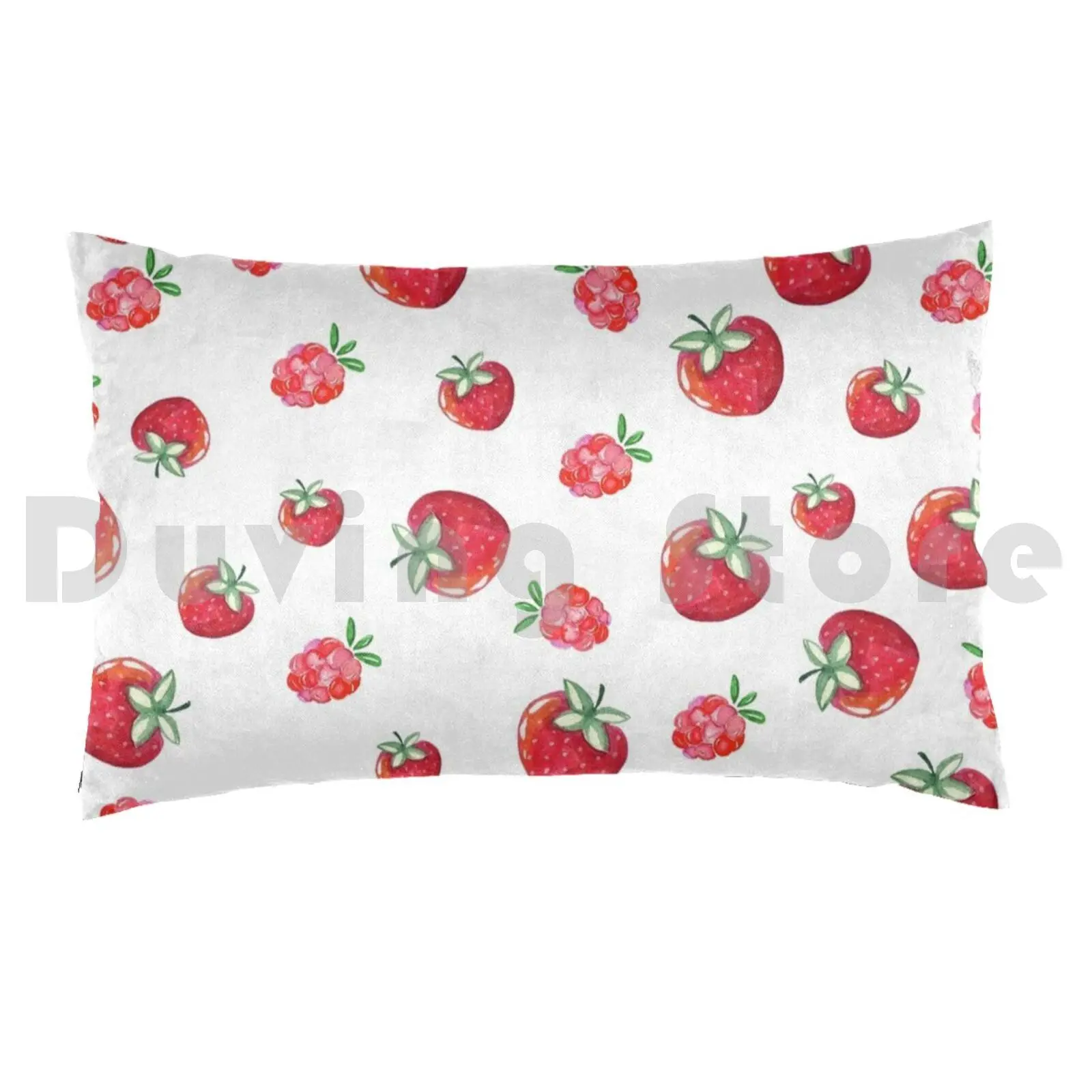 Strawberry And Raspberry Pillow Case Printed 50x75 Paint Autumn Splash Fruit