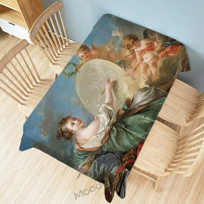 French Rococo Style Francois Boucher Wall Decoration Art Ancient Greek Myths Goddess Angels Tapestry Tablecloth Funiture Cover