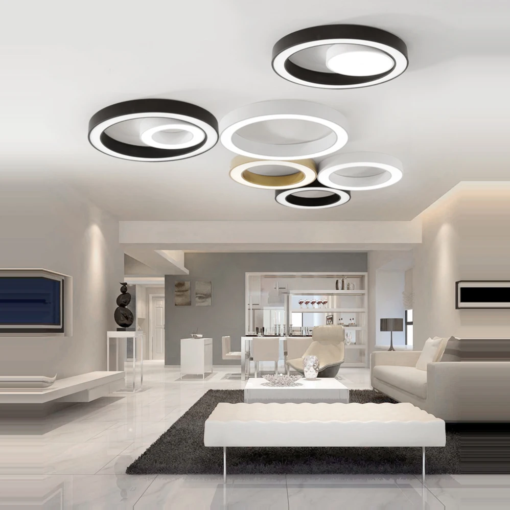 

LED Modern Iron Acryl Round 5cm Height DIY Ceiling Lights.LED Ceiling Light.Ceiling Lamp Lamparas De Techo For Foyer Bedroom