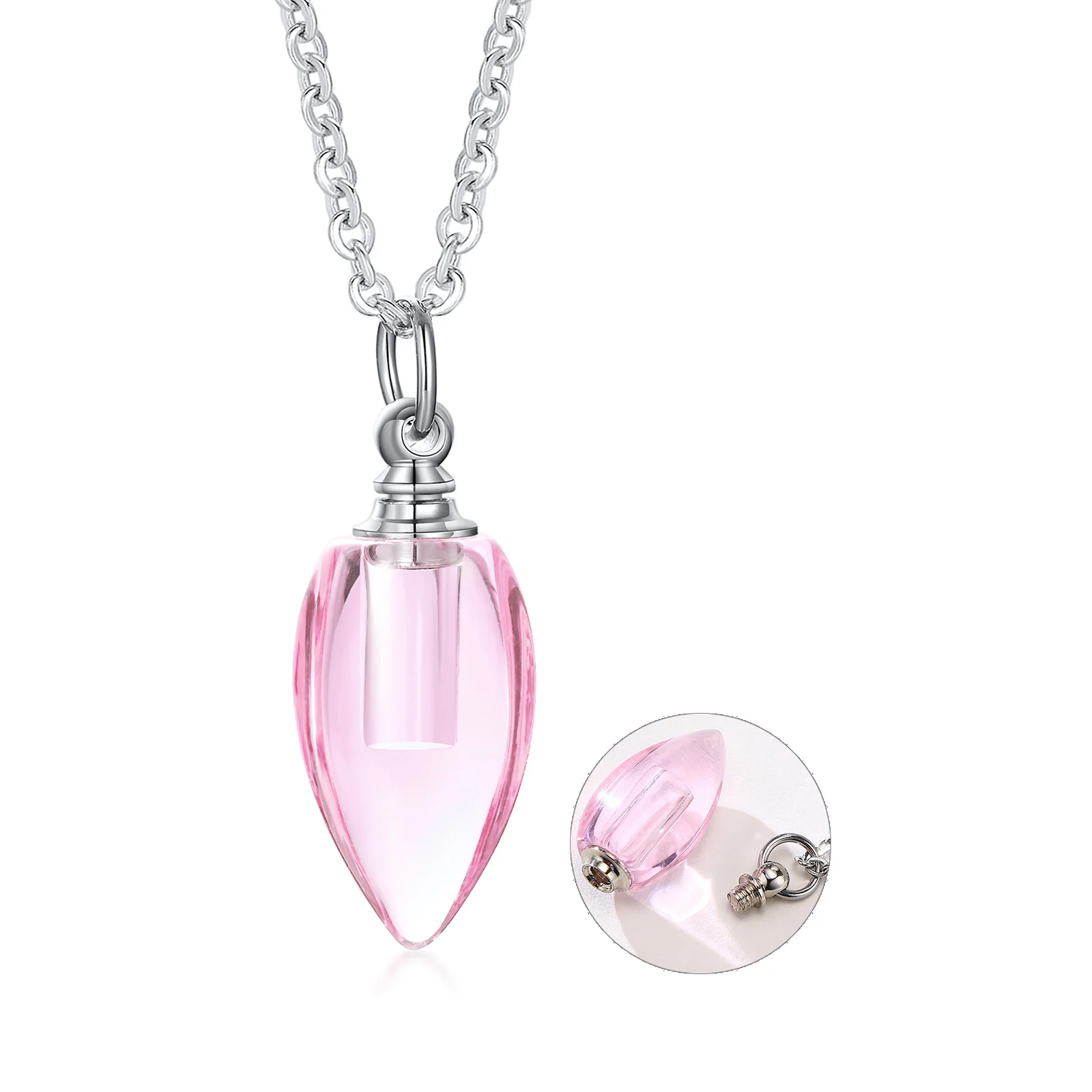 Teardrop Memorial Ashes Urn Necklaces for Women, Waterdrop Cremation Jewelry, Glass Keepsake Pendant Locket for Ashes