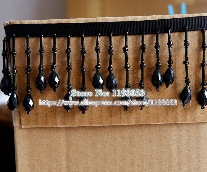 2 hof/Lot Kristall Anhänger Perlen Spitze Quaste Trimmen DIY Bühne Kleidung Hause Vorhang Hochzeit Dekorative Zubehör – Detail 2