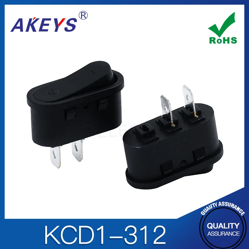 ELECTRIC RICE COOKER COFFEE POT ACCESSORIES SHIP TYPE SWITCH COPPER PIN 2 PIN 2-GEAR ROCKER KCD1-312 2P BLACK OVAL