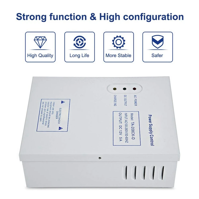 Retail 208CK-D AC 110-240V DC 12V/5A Door Access Control System Switching Supply Power UPS Power Supply