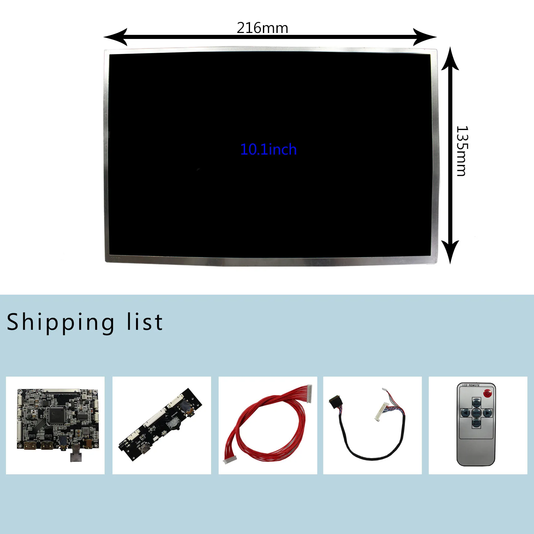 شاشة 10.1 بوصة 1280X800 IPS LCD 1300:1 مع لوحة تحكم LCD صغيرة HD MI