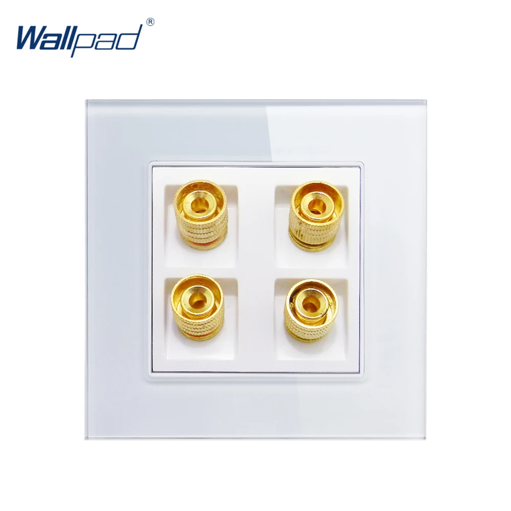 

4 Pin Audio Socket Wallpad Luxury Crystal Glass Panel 110V-250V 4 pin Audio Sound Socket