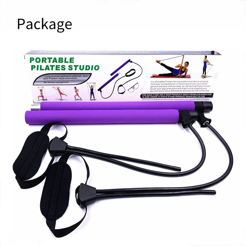 Yoga and Pilates Fitness Bar Kit, Home Exercise, Stretching Belt, Stick Resistant Bands, Portable Fitness Equipment, Household